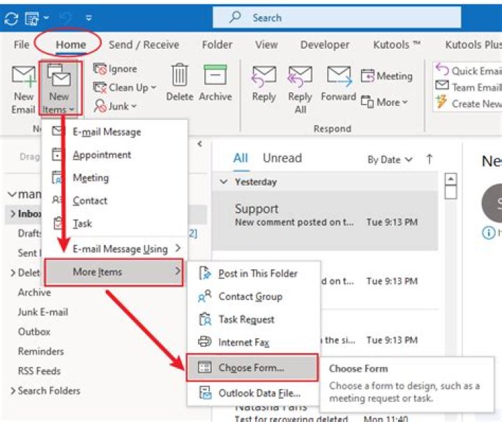Where is insert on Outlook email?