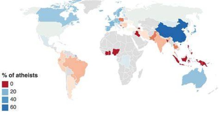 Which countries are atheist?